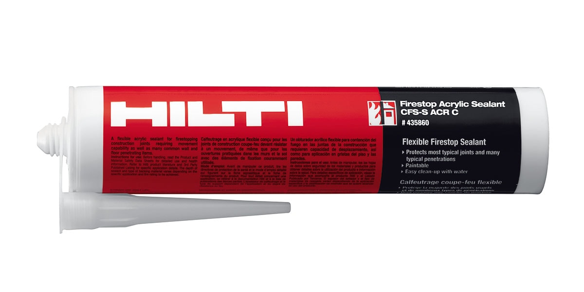 Firestop Acrylic Sealant, Cartridge, flexible
