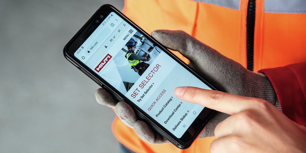 Aplikacja Hilti Calculator - Utwórz listę komponentów