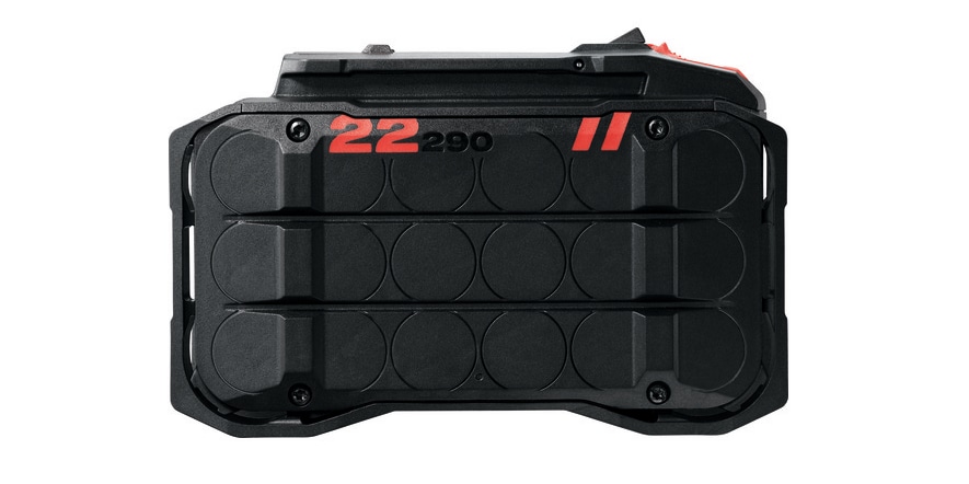 Na zdjęciu widać akumulator Hilti Nuron B22-290.