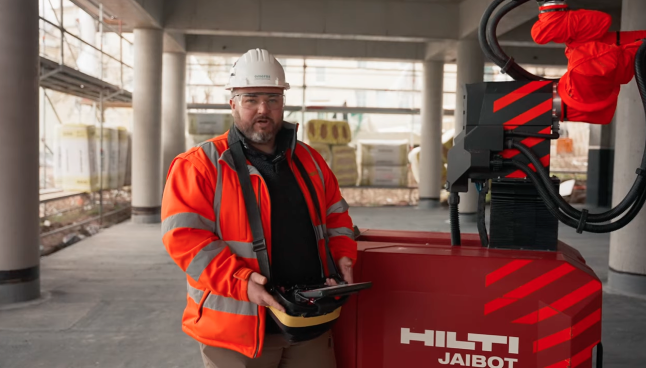 Zaawansowany technologicznie robot wiertniczy na budowie – Hilti Jaibot wyznacza nowe standardy