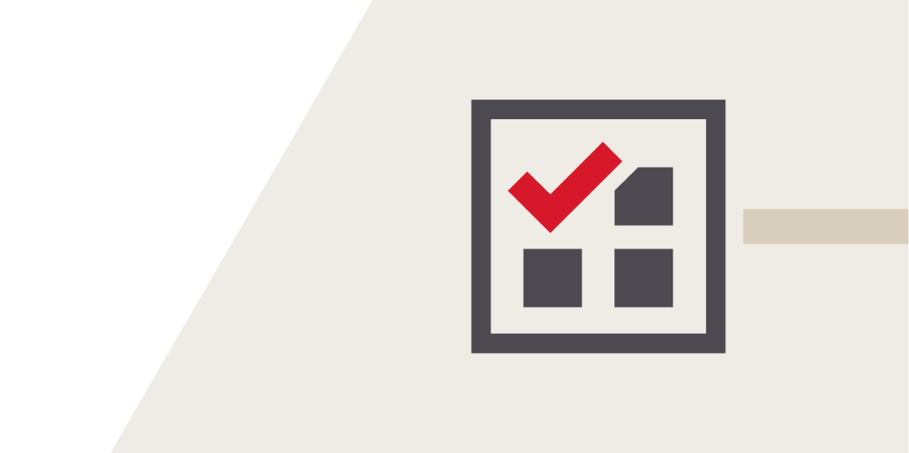 Eine Illustration, die Inventar mit Checkbox symbolisiert.