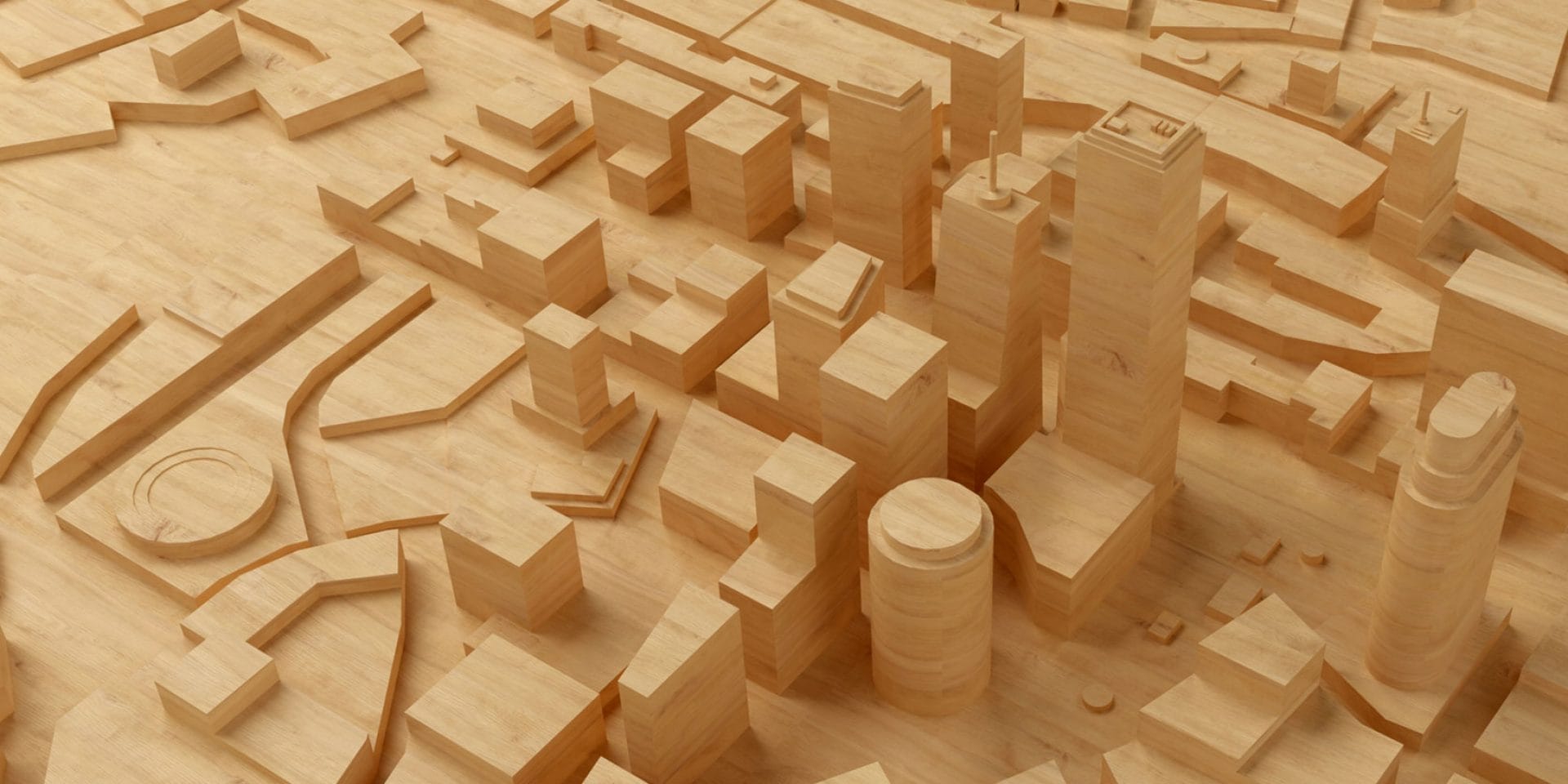 Drewniany model miasta
