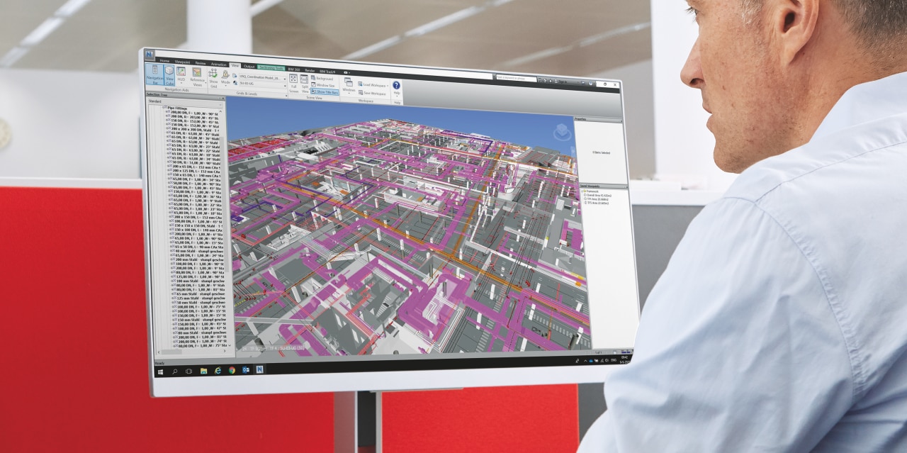 : Inżynier Hilti modelujący wsporniki montażowe w modelu BIM