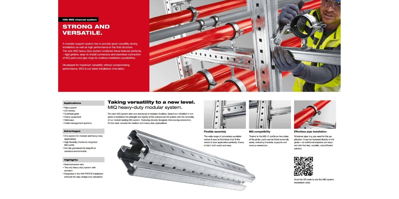 Instrukcje techniczne do systemów instalacyjnych – system Hilti MIQ 