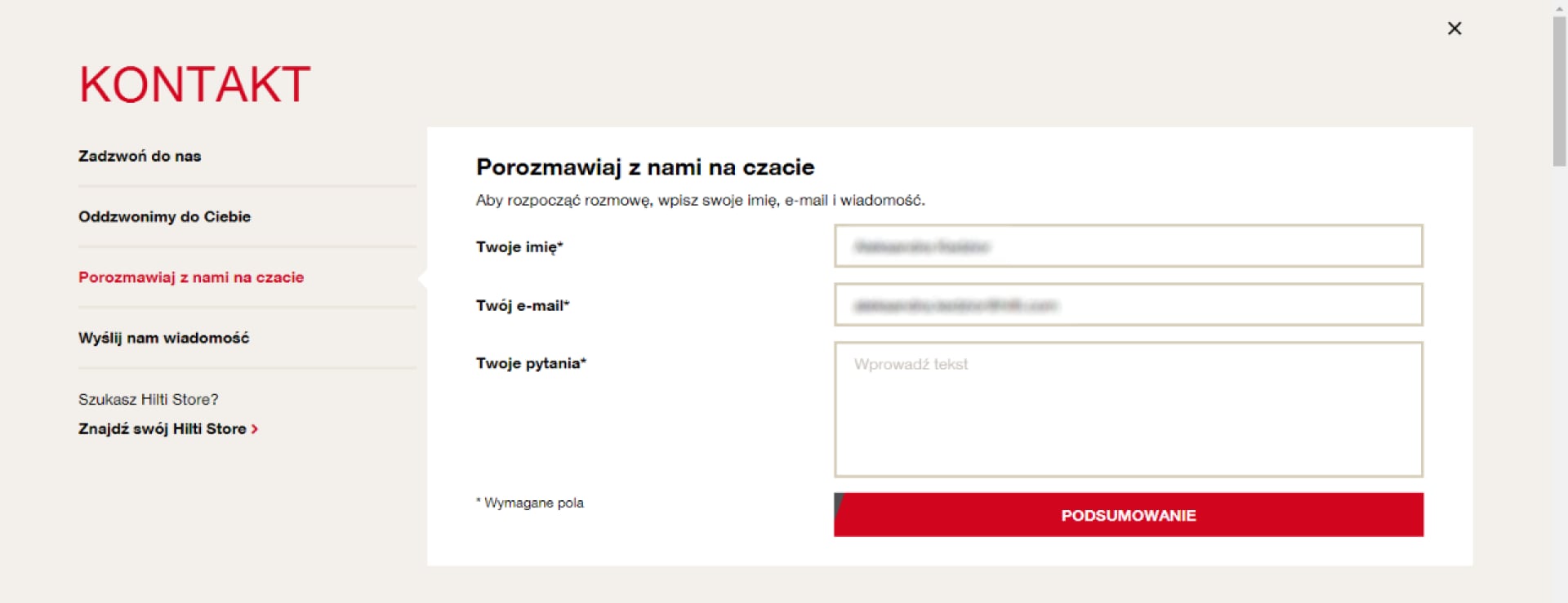 Czat Hilti