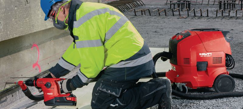 Akumulatorowa młotowiertarka TE 30-A36 Wydajna akumulatorowa młotowiertarka SDS Plus (TE-C) do wiercenia w betonie przy dużych obciążeniach oraz do dłutowania korekcyjnego Aplikacje 1