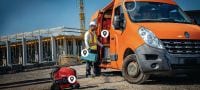 Zarządzanie zapasami w samochodzie dostawczym Bramka Bluetooth do pojazdów to kompleksowe rozwiązanie do śledzenia lokalizacji samochodu dostawczego i znajdujących się w nim zapasów (Hilti ON!Track) Aplikacje 1