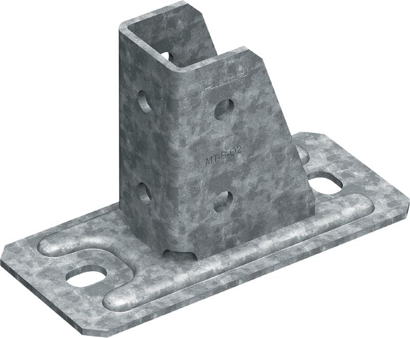 Stopa MT-B-O2 OC Łącznik do kotwienia konstrukcji z szyn montażowych do betonu i stali, do stosowania na zewnątrz, przy małym stężeniu zanieczyszczeń