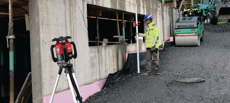 Niwelator laserowy PR 2-HS A12 do prac na zewnątrz Wytrzymały niwelator laserowy do zastosowań zewnętrznych, przeznaczony do poziomowania Aplikacje 1