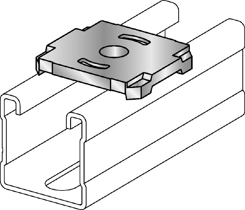 Nawiercona płyta MQZ-L-R Płytka szynowa ze stali nierdzewnej (A4) do montażu i mocowania szyny za pomocą prętów
