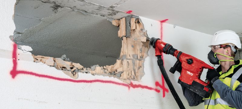 Dłuta płaskie szerokie TE-YX FM Samoostrzące dłuta płaskie szerokie SDS Max (TE-Y) do precyzyjnych prac wyburzeniowych w betonie i murze Aplikacje 1