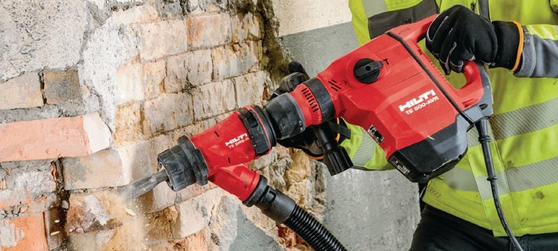 Młot dłutujący TE 500-AVR SDS-Max Uniwersalny młot wyburzeniowy, z uchwytem SDS Max (TE-Y), do lekkiego dłutowania w betonie i murze, wyposażony w aktywny system tłumienia wibracji (AVR) Aplikacje 1