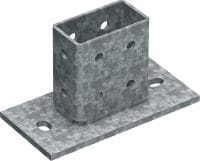 Stopa do obciążeń 3D MT-B-O2B OC Łącznik do kotwienia konstrukcji szyn montażowych w warunkach obciążeń 3D do betonu i stali, do stosowania na zewnątrz, przy małym stężeniu zanieczyszczeń