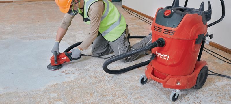 Odkurzacz budowlany VC 60M-X klasy M Bardzo wydajny odkurzacz do podłączania elektronarzędzi i sprzątania na budowie (na mokro i na sucho), ze zbiornikiem 60 l Aplikacje 1