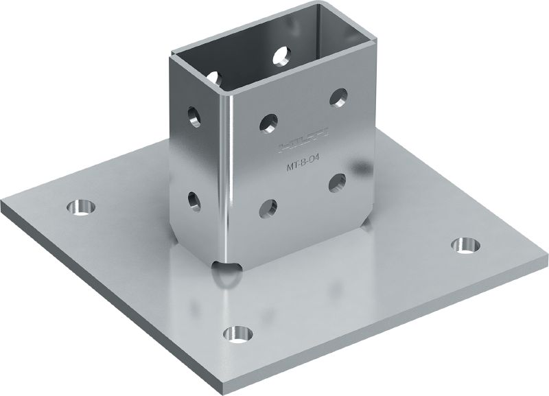 Stopa do obciążeń 3D MT-B-O4 Łącznik do kotwienia konstrukcji szyn montażowych w warunkach obciążeń 3D do betonu lub stali