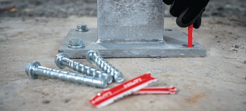 Patron do kotew HUS4-MAX Patron foliowy z żywicą o największej wytrzymałości, do szybszego i ekonomicznego mocowania ciężkich elementów do betonu przy użyciu kotew wkręcanych HUS4 Aplikacje 1
