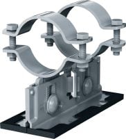 MP-PS 2-2 Podpora rury Podpora rury z powłoką do zastosowań na zewnątrz (OC), z możliwością regulacji wysokości i spadku, do ciężkich instalacji przemysłowych z rurami o średnicach zewnętrznych 21–328 mm (1/2 do 12)