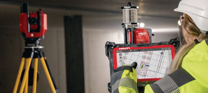 Tachimetr PLT 400-2 Uniwersalny i łatwy w użyciu tachimetr budowlany, obsługiwany przez jedną osobę, o dokładności pomiaru kąta 2 i zwiększonym zasięgu, pozwalający na szybsze wyznaczanie miejsc na budowie Aplikacje 1
