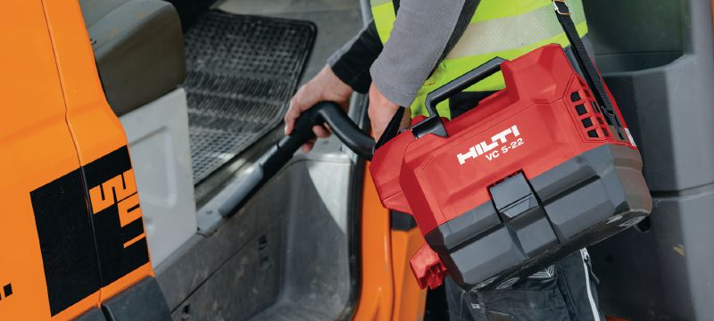 Odkurzacz akumulatorowy VC 5-22 Kompaktowy, przenośny akumulatorowy odkurzacz do szybkiego oczyszczania miejsca budowy i warsztatów (platforma akumulatorowa Nuron) Aplikacje 1