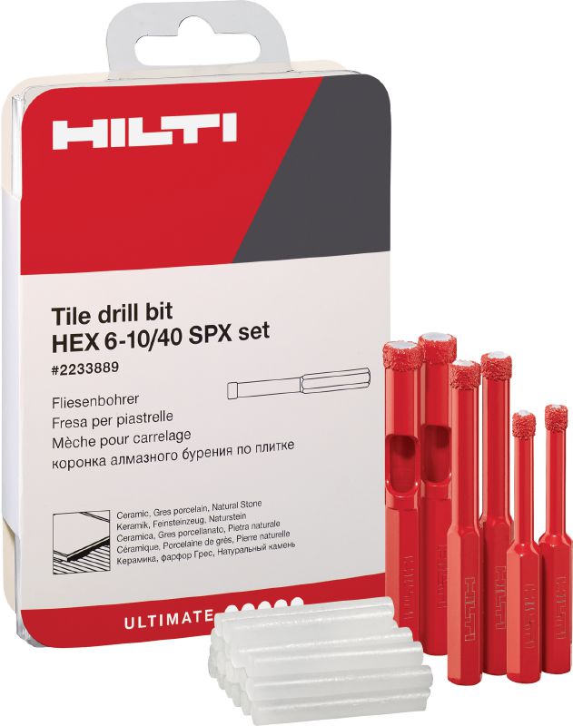 Wiertło do płytek HEX 6-10/40 SPX zestaw 