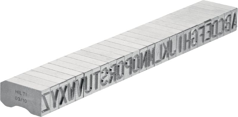 Matryce do znakowania stali X-MC S 8/10 Ostro zakończone, szerokie litery i cyfry do wykonywania oznaczeń na elementach metalowych