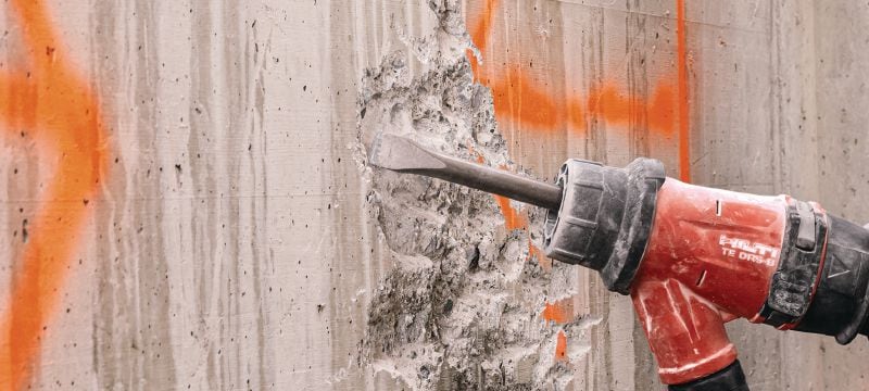 Dłuta płaskie szerokie TE-Y FM Bardzo wytrzymałe dłuta płaskie SDS Max (TE-Y) do podkuwania/wycinania i żłobienia kanałów w betonie lub murze Aplikacje 1