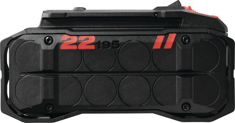 Akumulator Nuron B 22-195 Akumulator litowo-jonowy 22 V o dużej pojemności opracowany, aby zwiększyć wydajność i wydłużyć czas pracy elektronarzędzi Nuron przystosowanych do średnich lub dużych obciążeń