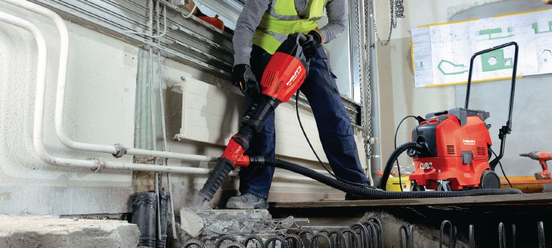 TE 1000-AVR Młot wyburzeniowy TE-S Uniwersalny młot dłutujący do wyburzania posadzek i dłutowania w nich oraz sporadycznych pracach w ścianach (z uniwersalnym przewodem zasilającym) Aplikacje 1