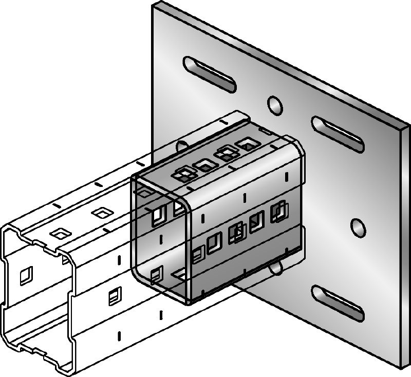 Łącznik MIC-S Do łączenia belek modułowych ze stalowymi belkami konstrukcyjnymi