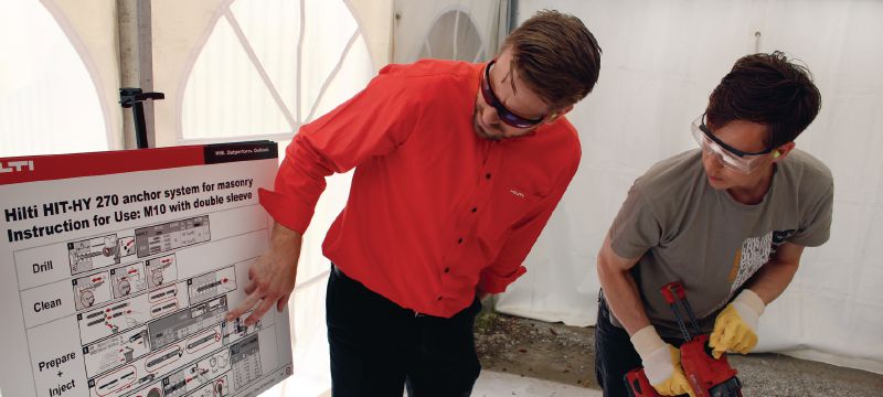 Szkolenie dla monterów kotew (stal/metal) Interaktywne szkolenie prezentujące porady z dziedziny najlepszych praktyk, aby zwiększyć produktywność i bezpieczeństwo podczas wykonywania zakotwień w metalach Aplikacje 1