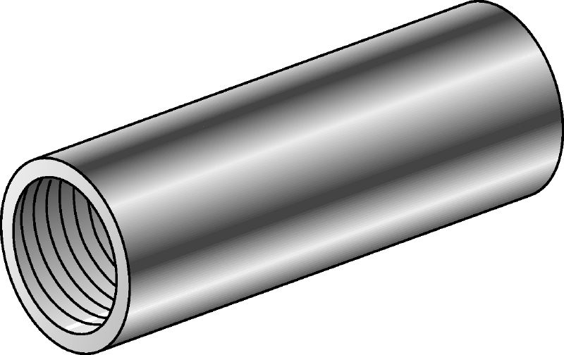 Okrągła nakrętka łącząca Okrągła nakrętka łącząca ze stali nierdzewnej (A4) do przedłużania prętów gwintowanych