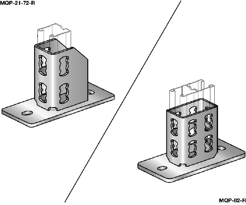 Stopa szyny MQP-R Stopka szyny ze stali nierdzewnej (A4) do mocowania szyn do różnych materiałów podłoża