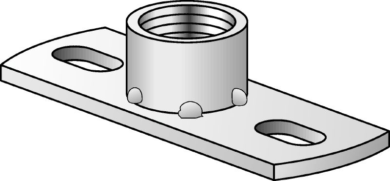 Płyta podstawy lekka MGL 2 Ocynkowana płyta podstawy do małych obciążeń przeznaczona do mocowania prętów gwintowanych calowych z wykorzystaniem dwóch punktów kotwienia