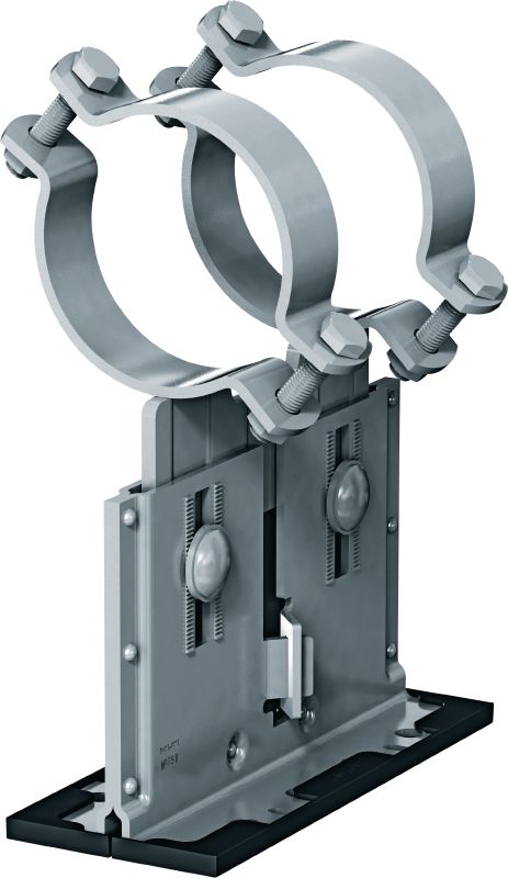 MP-PS 2-2 Podpora rury Podpora rury z powłoką do zastosowań na zewnątrz (OC), z możliwością regulacji wysokości i spadku, do ciężkich instalacji przemysłowych z rurami o średnicach zewnętrznych 21–328 mm (1/2 do 12)