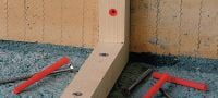 Kotwa plastikowa do ram HRD-C Wstępnie zmontowany plastikowy kołek do mocowania w betonie i murze, z wkrętem (stal węglowa, łeb wpuszczony) Aplikacje 3