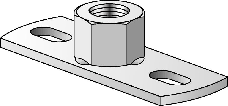 Płyta podstawy lekka MGL 2 Ocynkowana galwanicznie płyta podstawy do małych obciążeń przeznaczona do mocowania prętów gwintowanych metrycznych z wykorzystaniem dwóch punktów kotwienia