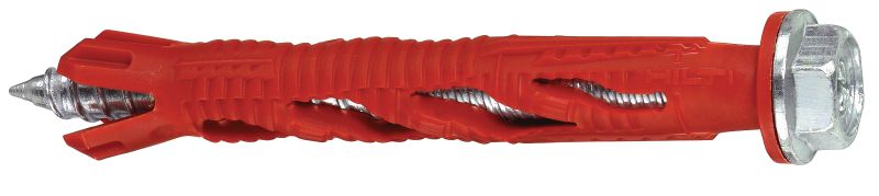 Kotwa plastikowa do ram HRD-H Wstępnie zmontowana kotwa plastikowa do mocowania w betonie i murze, z wkrętem (stal węglowa, łeb sześciokątny)