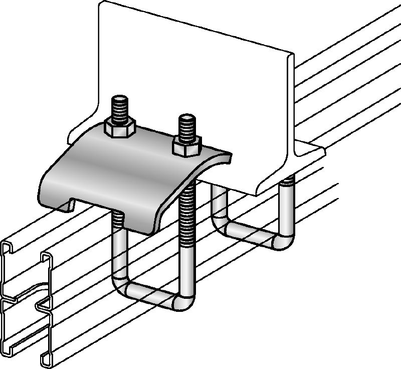 Klamra dźwigara MQT Ocynkowany łącznik dźwigarów do mocowania szyn montażowych MQ bezpośrednio do belek stalowych