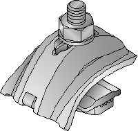 Klamra dźwigara MQT-U Ocynkowana galwanicznie klamra dźwigara do mocowania otwartej lub tylnej strony szyn montażowych MQ bezpośrednio do belek stalowych