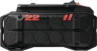Akumulator Nuron B 22-195 Akumulator litowo-jonowy 22 V o dużej pojemności opracowany, aby zwiększyć wydajność i wydłużyć czas pracy elektronarzędzi Nuron przystosowanych do średnich lub dużych obciążeń