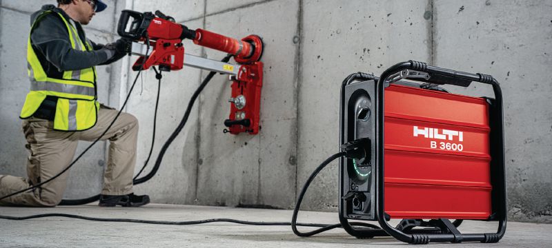 Powerbank B 3600 Przenośny powerbank o dużej mocy wyjściowej do zasilania elektronarzędzi używanych na budowie. Aplikacje 1
