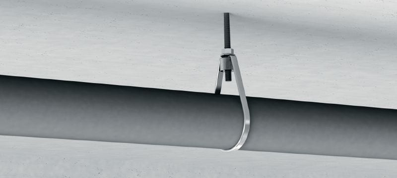 MP-SPN Obejma tryskaczowa Ocynkowany wieszak z pętlą, do rur instalacji tryskaczowych z aprobatami Vds, FM i UL do zastosowań przeciwpożarowych Aplikacje 1