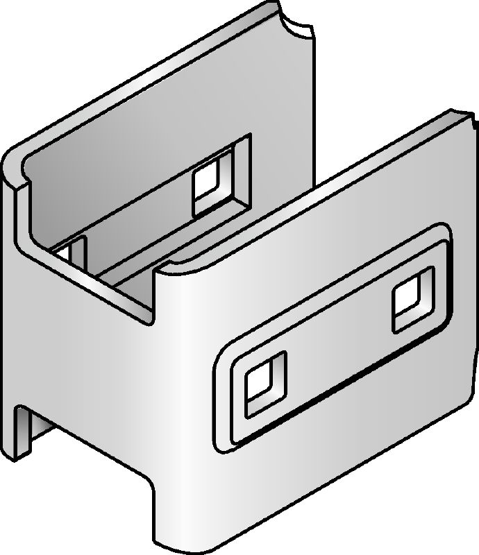 Łącznik MIQC-SC Ocynkowany ogniowo łącznik do stosowania z płytami MIQ umożliwiającymi swobodne pozycjonowanie belki