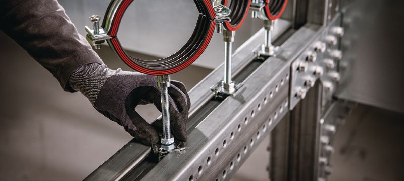 MT-90H OC Profil nośny Profil nośny ze szczeliną montażową, do budowy ram stalowych i podpór modułowych w środowiskach średnio korozyjnych Aplikacje 1