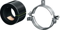 MIP-H Obejma do rur chłodniczych (izolacja o małej grubości) Ocynkowana galwanicznie obejma do rur zapewniająca maksymalną produktywność w zastosowaniach chłodniczych, z izolacją o grubości od 13 do 16 mm