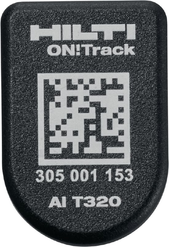 Inteligentny tag AI T320 ON!Track Bluetooth® Wytrzymały tag aktywny do śledzenia lokalizacji sprzętu budowlanego i zapotrzebowania na sprzęt tylko za pośrednictwem systemu Hilti ON!Track 3 – zoptymalizuj zasoby i zaoszczędź czas potrzebny na zarządzanie nimi