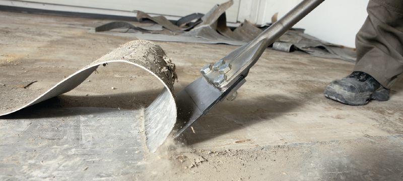 Dłuta szpachlowe TE-Y FS Bardzo ostre dłuta szpachlowe SDS Max (TE-Y) do usuwania posadzek i powłok przy użyciu urządzeń do wyburzania Aplikacje 1
